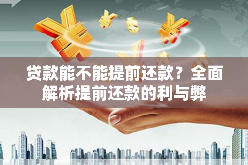 浑南贷款能不能提前还款？全面解析提前还款的利与弊