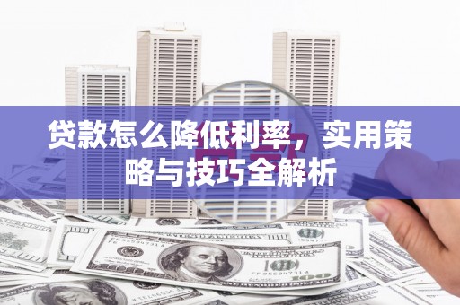 浑南贷款怎么降低利率，实用策略与技巧全解析
