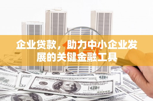 浑南企业贷款，助力中小企业发展的关键金融工具