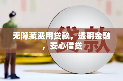 浑南无隐藏费用贷款，透明金融，安心借贷