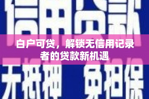 浑南白户可贷，解锁无信用记录者的贷款新机遇