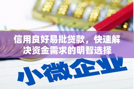 浑南信用良好易批贷款，快速解决资金需求的明智选择