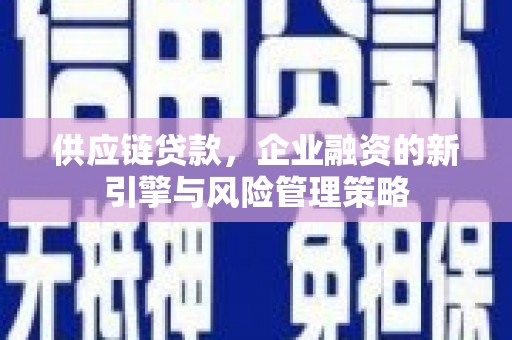 浑南供应链贷款，企业融资的新引擎与风险管理策略