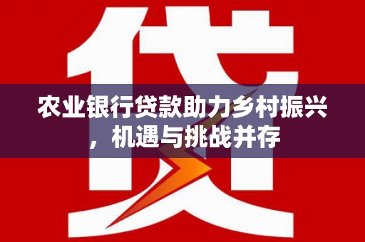 浑南农业银行贷款助力乡村振兴，机遇与挑战并存