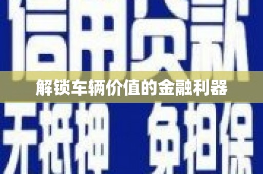 浑南解锁车辆价值的金融利器